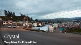  Presentation with ecuador - Theme with twilight-view-of-el-tambo background and a dark gray colored foreground