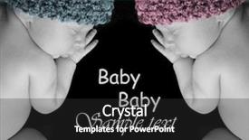  Presentation with newborn baby - Slide deck with twin baby girls - newborn babies asleep background and a  colored foreground