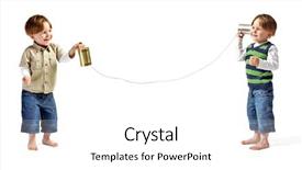  Presentation with two cute sisters playing - Beautiful presentation featuring twin boys communicating by self backdrop and a white colored foreground