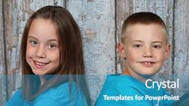  Presentation with sister - Cool new presentation theme with twin brother and sister posing backdrop and a  colored foreground