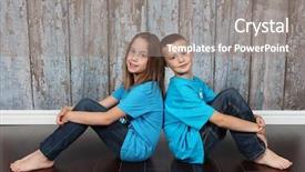  Presentation with twin engine airplane - Beautiful presentation featuring twin brother and sister posing backdrop and a  colored foreground
