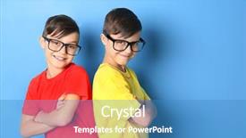  Presentation with big brothers - Presentation having twin brothers in glasses background and a teal colored foreground