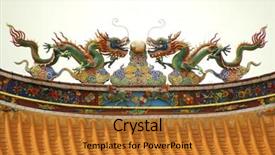  Presentation with roof - PPT theme enhanced with twin dragons on the roof background and a red colored foreground