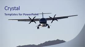  Presentation with plane - Colorful presentation enhanced with twin-engined turboprop passenger plane backdrop and a  colored foreground