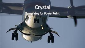  Presentation with engine - Presentation theme consisting of twin-engined turboprop passenger plane background and a  colored foreground