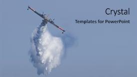  Presentation with forest fire - Cool new PPT theme with twin-engined water bomber dumping backdrop and a light blue colored foreground