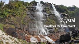  Presentation with falls - PPT theme featuring twin falls in the mountains of northern italy photo taken fisheye lens background and a gray colored foreground
