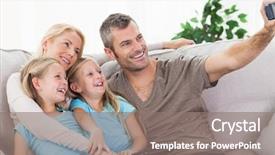  Presentation with children and turn taking - Theme having twin house - man taking picture of his background and a gray colored foreground