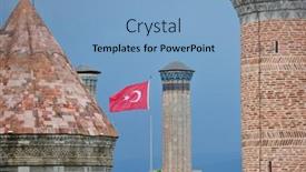  Presentation with turkish - PPT theme enhanced with twin-minaret-madrasah-and-turkish background and a light blue colored foreground