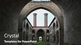  Presentation with turkey - Presentation design consisting of twin-minaret-madrasah-in-erzurum background and a dark gray colored foreground