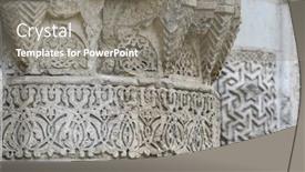  Presentation with city - PPT theme consisting of twin-minarets-madrasah-in-sivas background and a gray colored foreground