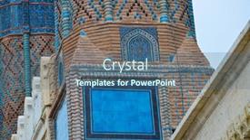  Presentation with city - Slide set having twin-minarets-madrasah-in-sivas background and a ocean colored foreground