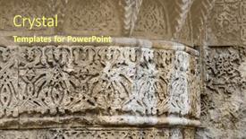  Presentation with magnet - PPT theme enhanced with twin-minarets-madrasah-in-sivas background and a coral colored foreground