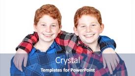  Presentation with background - Amazing PPT theme having twin-redheaed-boys-in-check backdrop and a ocean colored foreground