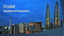  Presentation with twin towers - Slides enhanced with twin towers - early morning sunrise in kuala background and a cobalt blue colored foreground