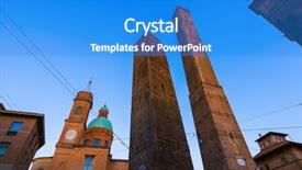  Presentation with makkah tower - Theme featuring twin towers - famous asinelli tower in bologna background and a  colored foreground