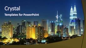  Presentation with twin towers - Colorful theme enhanced with twin towers - kuala lumpur is the capital backdrop and a navy blue colored foreground