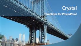  Presentation with twin towers - Slide set with twin towers - new york bridge background and a teal colored foreground