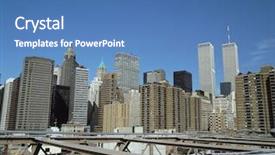  Presentation with twin towers - Presentation having twin towers - new york city with rails background and a teal colored foreground