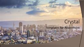  Presentation with san francisco - Presentation theme enhanced with twin towers - san francisco california usa skyline background and a lemonade colored foreground