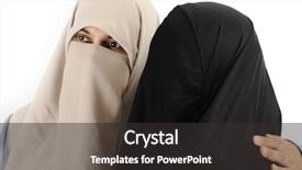  Presentation with muslim women - Cool new presentation design with twin towers - two muslim women backdrop and a  colored foreground