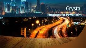  Presentation with twin towers - PPT theme having twin towers - wood textured backgrounds background and a ocean colored foreground