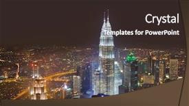  Presentation with twin towers - Beautiful theme featuring twin towers at kuala lumpur backdrop and a wine colored foreground