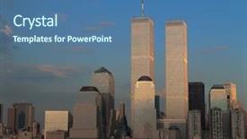  Presentation with twin towers - Cool new theme with twin towers backdrop and a ocean colored foreground