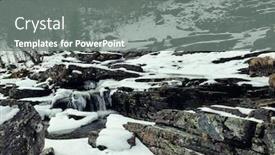  Presentation with waterfall - Slide deck consisting of twindefossen-waterfall-during-winter background and a gray colored foreground