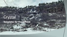  Presentation with waterfall - Cool new presentation theme with twindefossen-waterfall-during-winter backdrop and a dark gray colored foreground