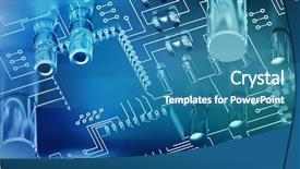  Presentation with circuit board - Slide set having twinkle - close up of circuit board background and a teal colored foreground