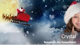  Presentation with cute stars - Beautiful presentation theme featuring twinkle - cute girl in santa hat backdrop and a ocean colored foreground