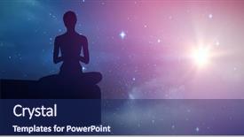  Presentation with night stars - Presentation design having twinkle - fit woman meditating eyes closed background and a navy blue colored foreground