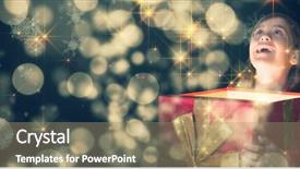  Presentation with girl design - PPT layouts enhanced with twinkle - happy girl opening gift box background and a coral colored foreground