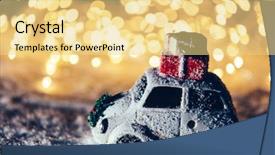  Presentation with christmas lights - Amazing slides having twinkle - little car with christmas gifts backdrop and a blonde colored foreground
