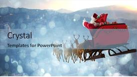  Presentation with santa sleigh - Slides featuring twinkle - santa claus riding on sleigh background and a light blue colored foreground