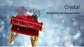  Presentation with santa sleigh - Slide deck consisting of twinkle - santa flying his sleigh background and a light blue colored foreground