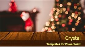  Presentation with christmas lights - Presentation design having twinkle - wooden desk against close up background and a tawny brown colored foreground