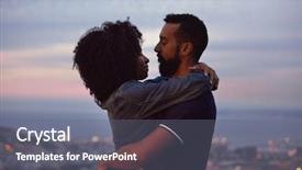  Presentation with afro - Colorful PPT theme enhanced with twinkle - young woman with afro hugging backdrop and a gray colored foreground