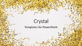  Presentation with gold border - PPT theme consisting of twinkle lights - gold border sequins golden shine background and a white colored foreground