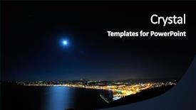  Presentation with twinkling stars - Colorful slides enhanced with twinkling stars - coast city by night backdrop and a black colored foreground