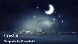  Presentation with twinkling stars - Slides having twinkling stars - good night and sleep well background and a ocean colored foreground