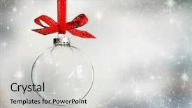  Presentation with twinkling stars - Audience pleasing presentation theme consisting of twinkling stars - transparent christmas ball hanging backdrop and a light gray colored foreground