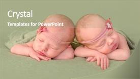  Presentation with sleeping - Amazing PPT layouts having twins - 3 weeks old identical twin backdrop and a mint green colored foreground
