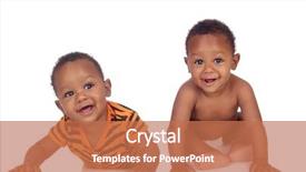  Presentation with infants - Beautiful presentation featuring twins - two small identical black infants backdrop and a coral colored foreground