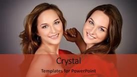  Presentation with beautiful black women smiling - Colorful slide set enhanced with twins birthday - beautiful smiling twin sisters posing backdrop and a red colored foreground