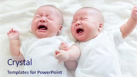  Presentation with crying baby - Theme enhanced with twins brother baby crying background and a sky blue colored foreground