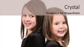  Presentation with octopus on isolated white - Slides having twins children - adorable little sisters isolated background and a coral colored foreground