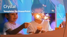  Presentation with cute birthday - PPT layouts enhanced with twins with sparklers at birthday background and a teal colored foreground