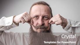  Presentation with cargo insurance man and passenger - Colorful presentation theme enhanced with twirl - bearded man twirling mustache backdrop and a gray colored foreground